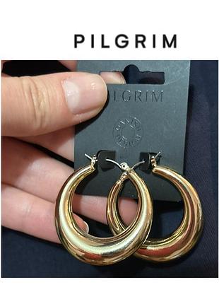 Сережки pilgrim великі  позолочені