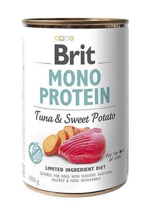Влажный корм brit mono protein со вкусом тунца и сладкого картофеля брит монопротеин