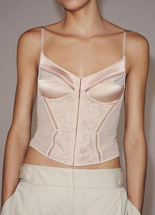 Бежевый корсет zara