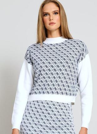 Жіночий укорочений светр guess з візерунком