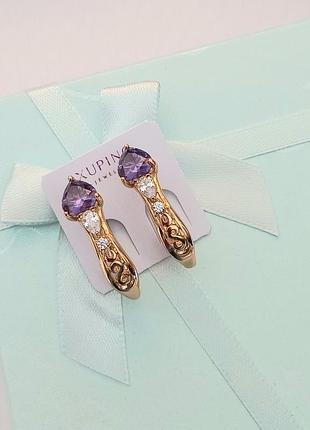 Массивные серьги, медицинское золото xuping