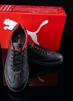 Чоловічі чорні кросівки puma/ шкіряні кеди пума