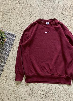 Nike centre swoosh bordo sweatshirt чоловічий світшот найк дрілл свуш oversized hoodie swoosh