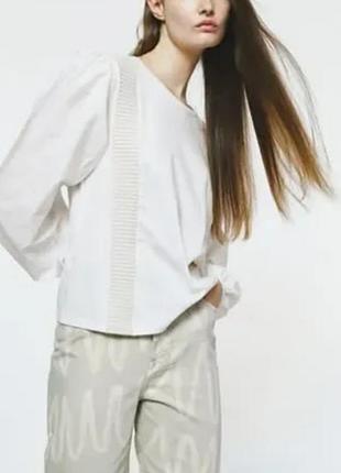 Комбинированная блуза zara