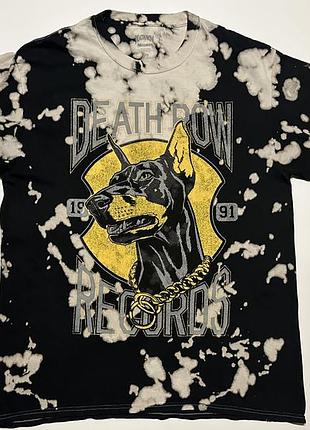 Футболка death row records gaurd dog black tie dye graphic t-shirt