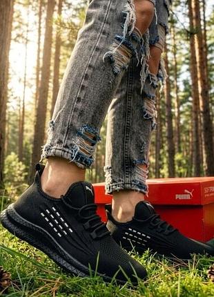Жіночі літні кросівки puma/чорні текстильні кросівки пума