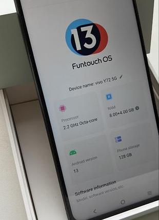 Vivo y72 5g 8/128gb | батарея 5000 mah | камера 64 мп |
