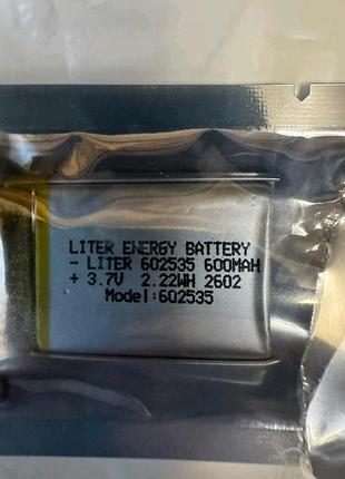 Аккумулятор liter energy li-pol 602535 3.7v 600 мач