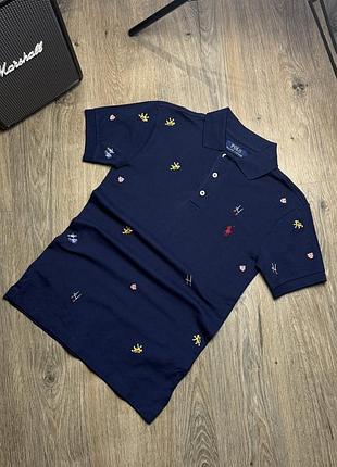 Поло polo ralph lauren з вишивкою / розмір xs