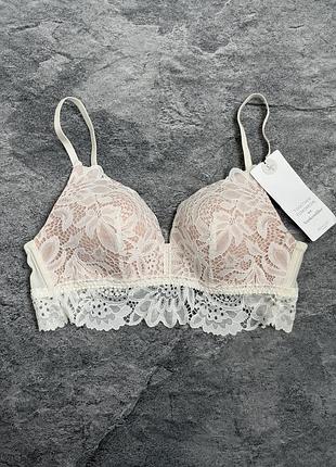 Бюстгальтер hunkemoller shiloh padded longline non-underwired bra - white 70с