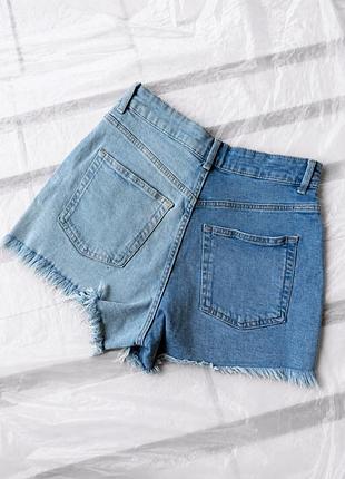 Джинсові міні-шорти h&m двоколірні, розмір s-m