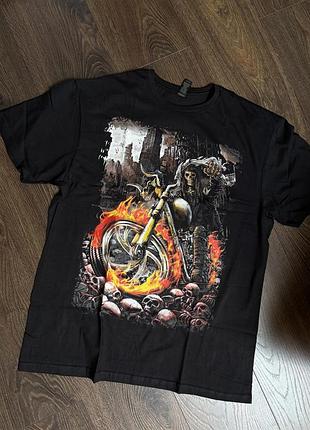 Футболка чоловіча чорна death rider мотоцикліст