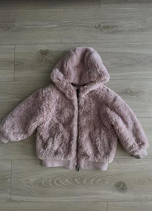 Дитяча куртка george teddy , рожева з капюшоном