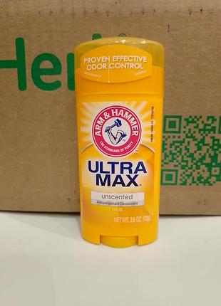 Arm& hammer, ultramax, твердий дезодорант -антиперспірант, без ароматизаторів