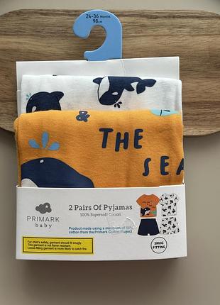 Костюмчики піжамки primark 2-3p (98см)
