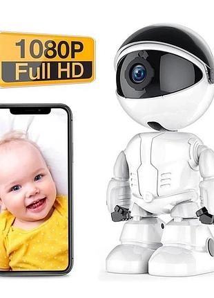 Цифрова поворотна wi-fi відеоняня robot 2мп fullhd