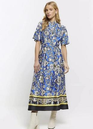 Розкішна квіткова сукня з поясом river island