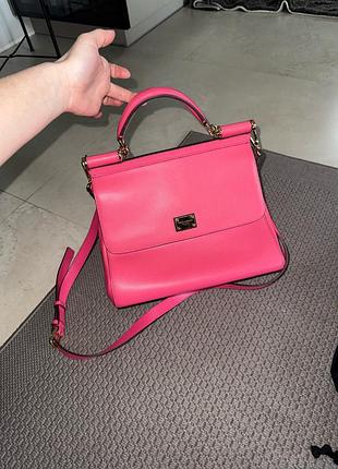 Dolce gabanna sicily фуксія шкіряна натуральна сумка кожаная кожа шкіра натуральная фуксия