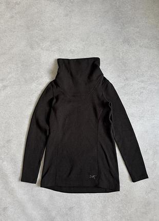 Кофта туніка флісова arcteryx жіноча розмір с темно графітового кольору