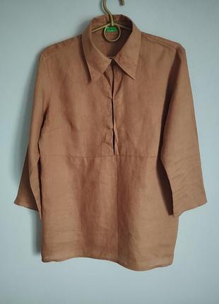 Блуза рубашка из натурального льна, 100% лен