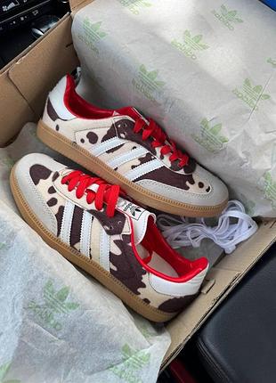 Adidas samba og cow print beige/black