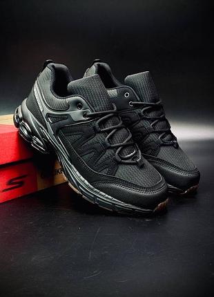 Чоловічі кросівки skechers чорні | максимальний комфорт | повсякденне взуття | розміри 40–45 мужские кроссовки чорные