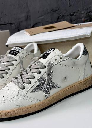 Женские белые кеды кроссовки голен гудз балстар golden goose ggdb ball star