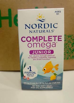 Nordic naturals, complete omega, для дітей віком від 6 р. лимон , 90 мініккпсул