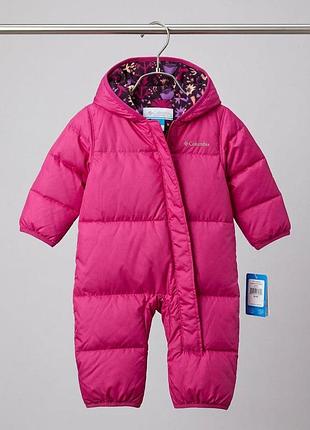 Стьобаний зимовий комбінезон пуховик snuggly bunny bunting для дівчинки columbia 3м 62 см
