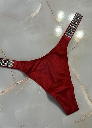 Трусики стрінги люкс серії victoria’s secret зі стразами swarovski оригінал розмір s