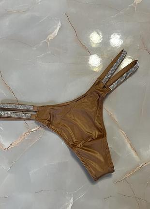 Трусики стрінги люкс серії victoria’s secret зі стразами swarovski оригінал