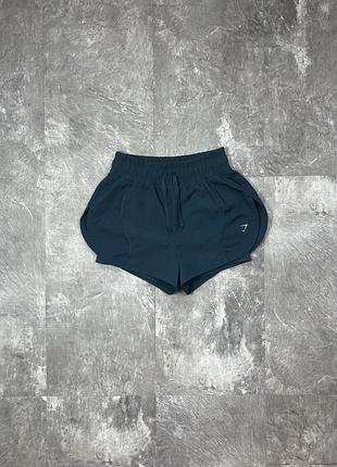 Жіночі спортивні шорти gymshark джимшарк 2 в 1 з внутрішніми шортами для бігу фітнесу залу s