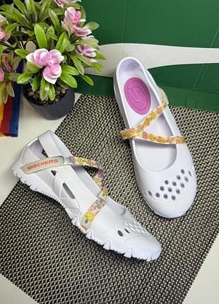 Оригинальные балетки пляжные кроксы skechers