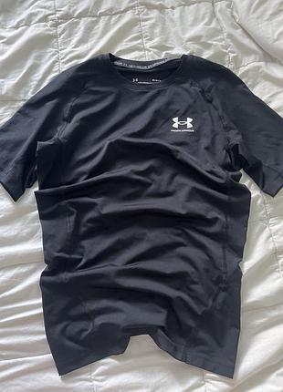 Футболка under armour чоловіча чорна м спортивна компресійна