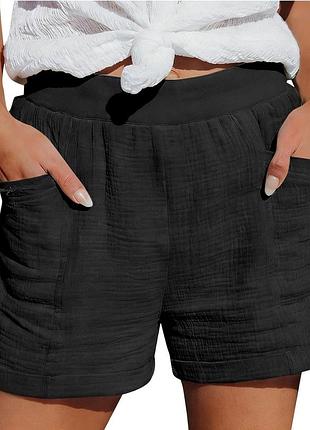 Лляні чорні шорти нові розмір l-xl