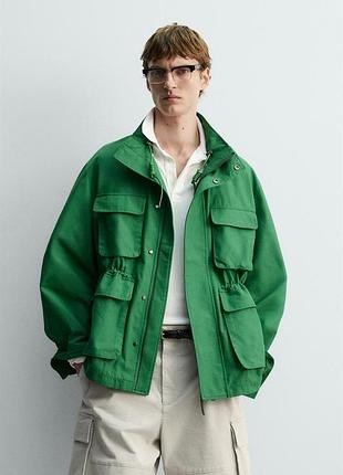 Куртка свободного кроя с карманами zara размеры m и l