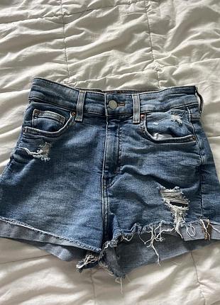 Джинсові шорти h&m жіночі сині короткі