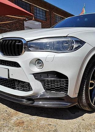 Накладка на передній бампер lip v2 (для f86, карбон) для bmw x6 f16 2014-2019 рр