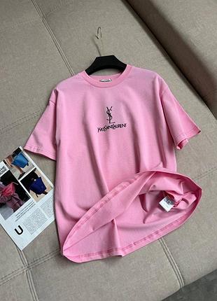 Футболка yves saint laurent рожева