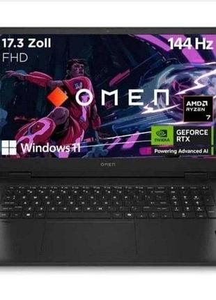 Новий ноутбук hp omen 17.3 / geforce rtx4060 - 8гб / ryzen 7 - 8845hs / ram - 16гб / ssd - 512 гб / є офіційна гарантія 8 місяців від продавця!