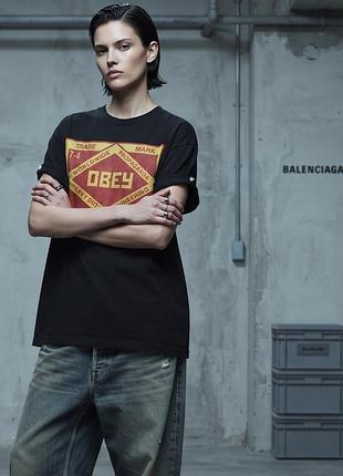 Винтажная фирменная футболка obey trade mark trusted quality