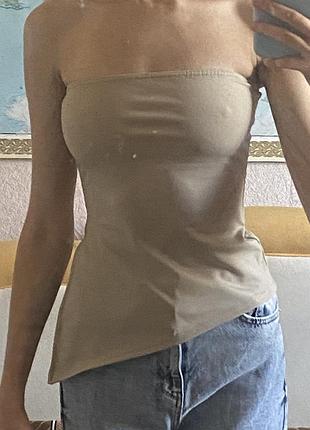 Бежевий асиметричний топ