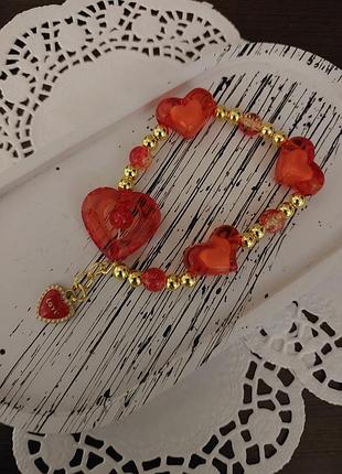 Браслет «сердца❤️❤️❤️» ручна робота!