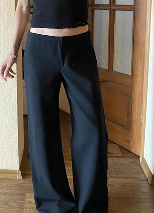 Оригінальні вінтажні штани брюки gianni versace 90s широкі прямі чорні made in italy