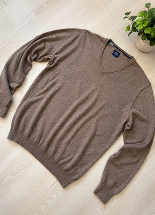 Большой мужской шерстяной свитер john cabot 80% wool, размер xxl