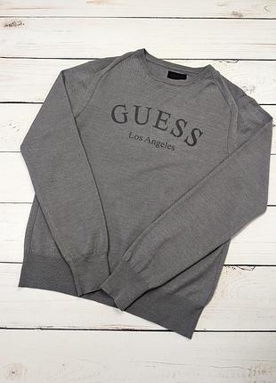 Мужской серый джемпер guess оригинал легкая кофта свитер