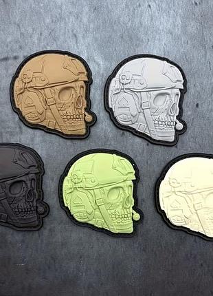 💀 тактична 3d пвх нашивка “skull” | світиться в темряві