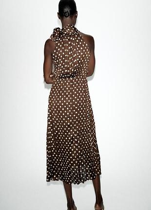 Платье zara в горошек с бантом