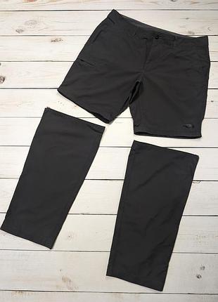 Мужские серые легкие треккинговые брюки шорты трансформеры the north face оригинал туристические походные горные нейлоновые брюки tnf тн на мембране