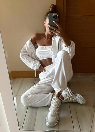 Костюм велюр трійка (кофта+топ+штани) ✨тренд сезону ✨ супер ціна